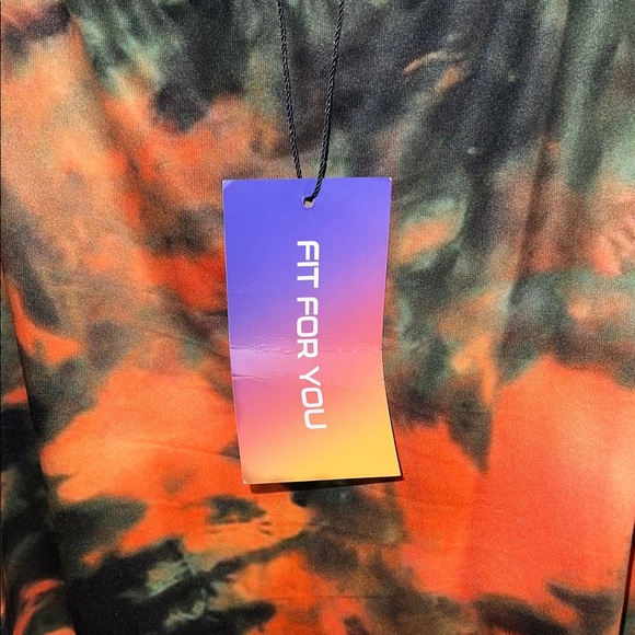 SHEIN Orange and Black Tie-Dye Dress - Picture 4 of 9